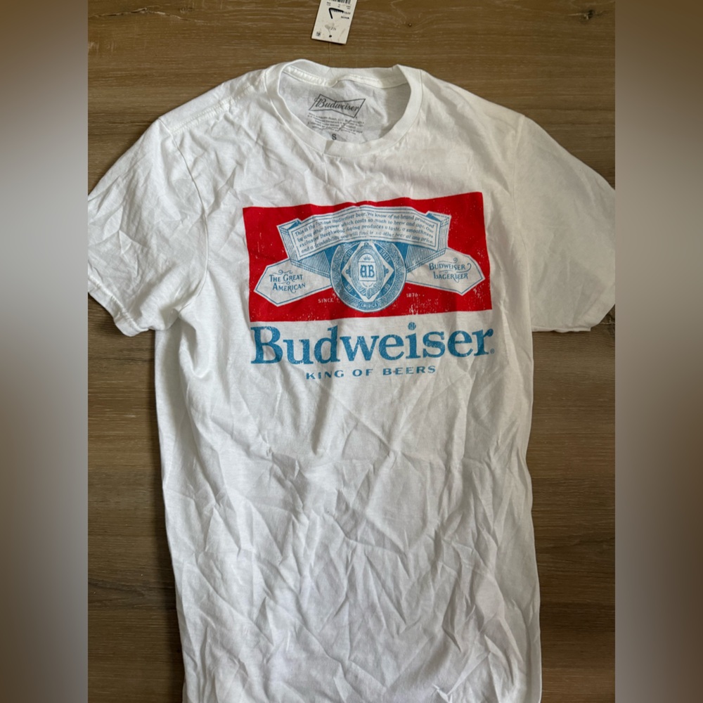 Budweiser White Tee with Subtle Logo